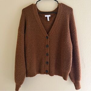 Leith Oversized Brown Knit Cardigan